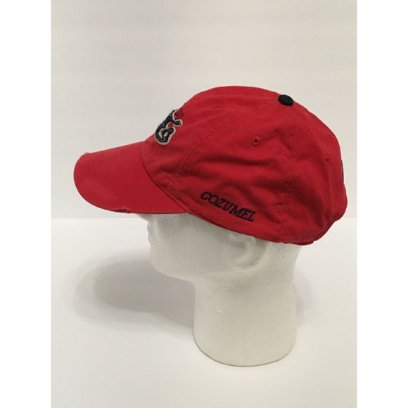 Senor Frogs Cozumel Red Distressed Casual Athleisure Adjustable Hat - Picture 3 of 7